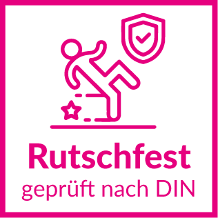 Bodenaufkleber-Icon Rutschfest und DIN geprüft
