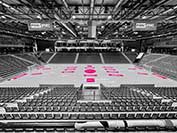Vereinslogo 2 x 2m  mehrfach verwendbar FOIL2sport Handball Anwendungsbeispiel auf Hallenparkett Bodenaufkleber fertig montiert.