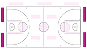 400 x 100cm Baseline-Aufkleber mehrfach verwendbar FOIL2sport Basketball Bodenaufkleber Baseline Feldgrafik