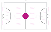 Mittelkreis ø 3m mehrfach verwendbar FOIL2sport Futsal Bodenaufkleber Feldgrafik