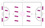 400 x 100cm Feldaufkleber mehrfach verwendbar FOIL2sport Futsal Bodenaufkleber Feldgrafik