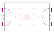 400 x 100cm Hintertoraufkleber mehrfach verwendbar FOIL2sport Futsal Bodenaufkleber Feldgrafik