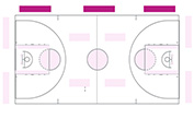 500 x 100cm Sideline-Aufkleber mehrfach verwendbar FOIL2sport Basketball Bodenaufkleber Sideline Feldgrafik