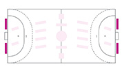Hintertor-Aufkleber 400 x 100cm mehrfach verwendbar FOIL2sport Handball Feldgrafik Hintertor-Aufkleber Bodenaufkleber 