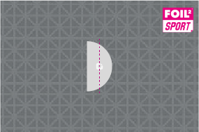 Unterkorb Halbkreis 250x125cm 2-teilig outdoor Sport-Bodenaufkleber 