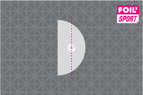 Anwurf Halbkreis 360x180cm 2-teilig outdoor Sport-Bodenaufkleber 